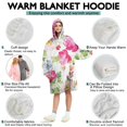 thumbnail image 5 of Wearable Oversized Blanket,Pioneer Flower Floral Print Pattern Wearable Blanket Hoodie for Adults,Cozy Hooded Blankets with Super Pockets,Super Warm Fuzzy Pullover for Women & Men, 5 of 6