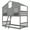 Grey, variant on Sailvan Twin over Twin House Bunk Bed with Roof and Window, Low Height Safety Design Grey