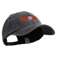 thumbnail image 5 of Tennessee State Flap Map Embroidered Big Size Washed Pigment Dyed Cap - Black XL-3XL, 5 of 5