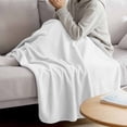 thumbnail image 3 of White Blanket Soft Cozy Warm Throw Blanket for Couch, Plush Fuzzy Flannel Fleece Blankets for Sofa, Modern Minimalist Pure Soild Color Bed Blankets Lightweight Gifts for Women, 40"x50", 3 of 9