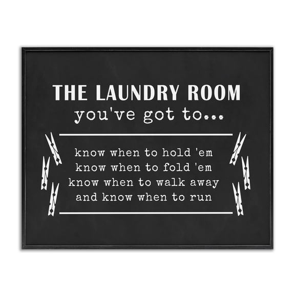 Stupell Industries Rustic Lodge Laundry Room You've Got to Know When Phrases Black Framed Giclee Art, 14 x 11, by Lettered and Lined