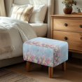 thumbnail image 3 of Xixirimido Butterfly Vibrant Flowers Pattern Ottoman Cover Rectangle Stretch Footrest Stool Cover for Storage Ottoman, Foot Stool Slipcover Protector with Nonslip Elastic Bottom, Small, 3 of 7