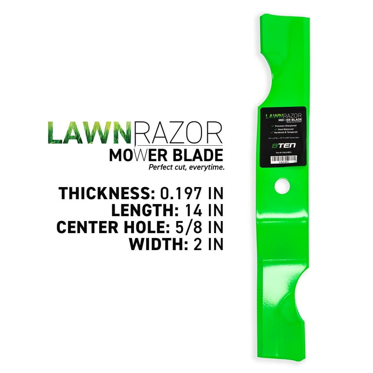 LawnRAZOR Notched Blade 14 inch 42 inch Deck Compatible with