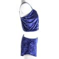 thumbnail image 4 of KOMOO Women Velvet Lace Sleepwear Sleeveless Crop Tops + Shorts Set 2pcs Pajamas Set, 4 of 5