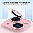 thumbnail image 4 of Camera Lens Protector for iPhone 15/iPhone 15 Plus, Individual Bling Diamond Metal Ring Tempered Glass Camera Cover Screen Protector for iPhone 15 Accessories, Anti Scratch Case Friendly (Pink), 4 of 5