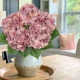 thumbnail image 4 of Briful Pink Purple Hydrangea Artificial Flower 5 Large Flower Heads Silk Faux Hydrangea Wedding Flowers Kitchen Coffee Table Home Decor Centerpieces Engagement Decoration Decor, 4 of 6