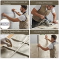 thumbnail image 7 of BEAUTYPEAK 4PCS 48"x 24" 3D Wall Decor Wall Panels Faux Stone Siding, Ivory White, 7 of 7