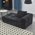 thumbnail image 2 of Demi Bonn 62" Plush Chenille Loveseat Sofa, Modular Sleeper for Living Room, Bedroom, Apartment Lounge, Stylish & Comfortable Couch, Black, 2 of 15