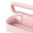 thumbnail image 5 of Women PU Makeup Brush Bag Makeup Brush Holder Bag Cosmetic Organizer Bag Large Capacity Makeup Storage Bag Transparent Portable Cosmetic Pouch Dual Zipper Travel Cosmetic Bag (Pink), 5 of 6