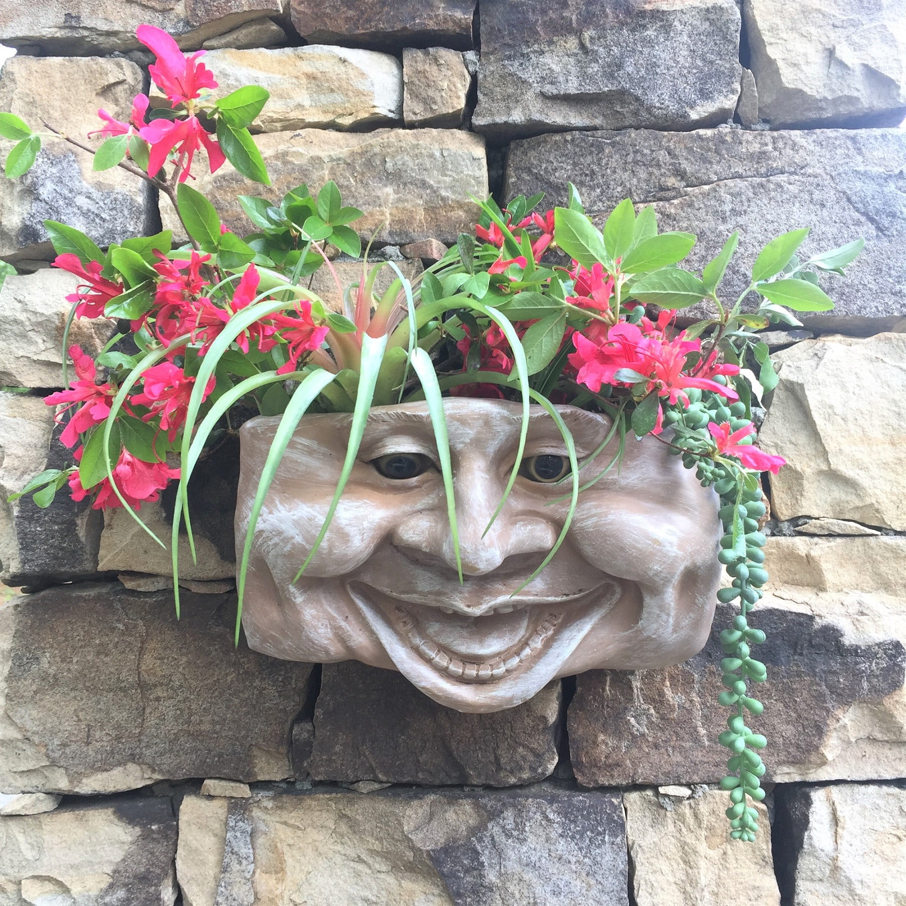 Homestyles Aunt Minnie Muggly Face Garden Statue Tree & Patio Wall Planter