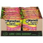 (24 Packs) Maruchan Lime Chili Shrimp Ramen Noodles, 3 oz Packaged soup