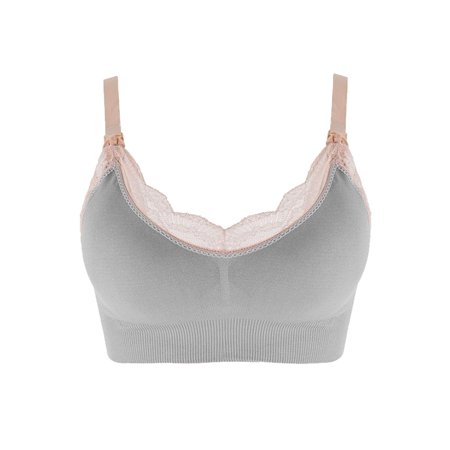 

Sport Bras for Women Version Pregnant Be Opening Maternity Pregnant Tube Top Seamless Feeding Sport Bra for Womens High Support Gray L