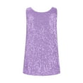thumbnail image 4 of ZQGJB Plus Size Womens Summer Fashion Sequin Tops Loose Fit Casual Scoop Neck Sequin Sparkle Shimmer Sleeveless Tanks Tops Blouses Pink#02 XXXXXL, 4 of 6