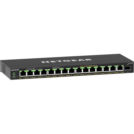 UPC: 0606449154382 | NETGEAR 16-Port PoE Gigabit Ethernet Plus Switch (GS316EPP) – Managed with 15 x PoE+ @ 231W  1 x 1G SFP Port  Desktop/Wall mount