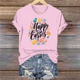 thumbnail image 5 of VBTAPA Womens Happy Easter Day Shirt Funny Bunny Eggs Graphic Short Sleeve Tee Spring Summer Casual Christian Tops on Sale Pink M, 5 of 6
