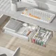 thumbnail image 4 of Cajón de almacenamiento debajo de la mesa para oficina, de plástico transparente, sin perforaciones, organizador de ropa interior de gran capacidad, 4 of 6