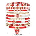 thumbnail image 2 of Football Bracelets Layered Stretchable Bracelet Set with Heart Friendship Design and Unique Clasp Features for Personal Style Enhancement, 2 of 5