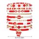 thumbnail image 5 of Pulsera de fútbol de la capa apilable pulsera de cristal Corazón Letra Amistad Estiramiento Pulsera Set (Nueve Cierre), 5 of 6