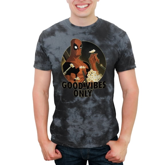 Men's Marvel Deadpool Good Vibes Only  Graphic T-Shirt