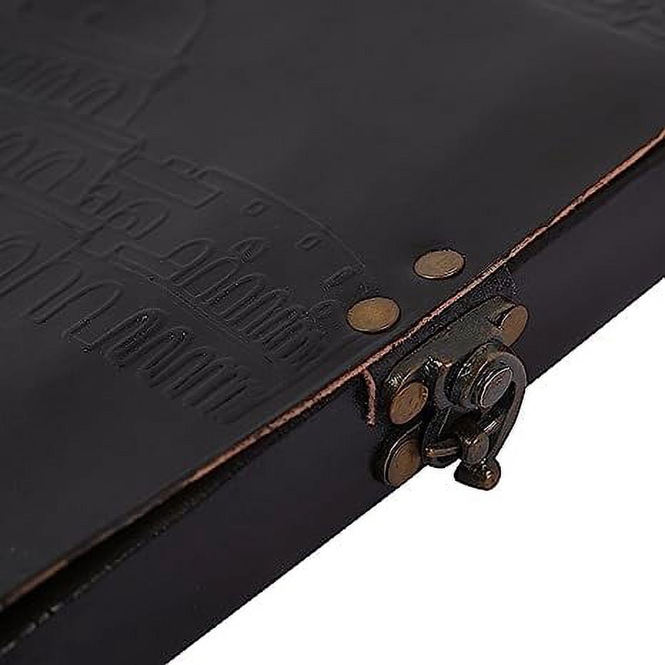 OVERDOSE Colosseum Black Leather Journal - Handmade Journal For Students, Office Bound Leather Journal for men & women | Sketchbook | Notebook Diary - 5 x 7 inches | 12 x 17 cm | A6