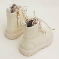 thumbnail image 4 of DHFJKG Ankle Boots For Girl Rabbit Ears Design Leather Upper Round Toe Lace Up Lug Sole Non- Boot With Side Zipper For Little Big Kids Trendy Shoes, 4 of 7