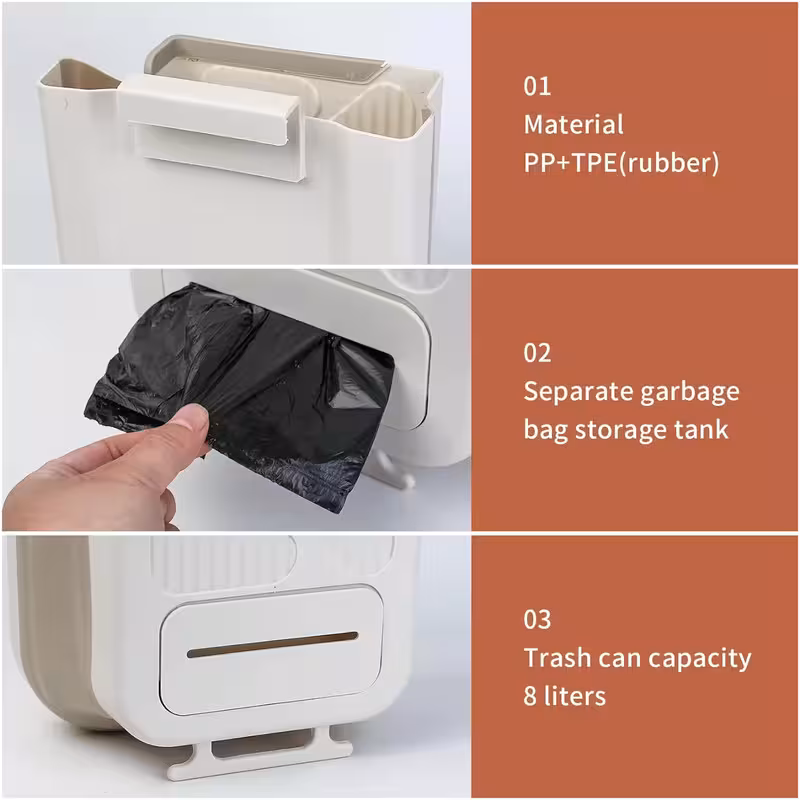 thumbnail image 3 of Cubo de Basura Plegable de 10L Ideal para Hogar, Oficina, Autocaravana, 3 of 4