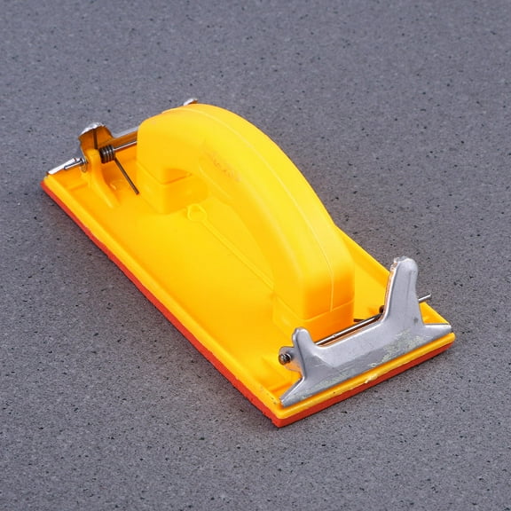 Raindrops Hand Sander Sandpaper Holder Plastic Metal Yellow For Wall Sanding Woodworking 1Pcs 7.1x3.3x2.6in