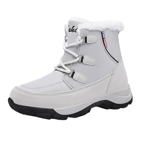 

Qufokar Women S Vintage Leather Zipper High Snow Boots Womens Snow Boots Size 8W Ladies Cotton Shoes Outdoor Warm Non Slip Mountaineering Casual Snow Boots