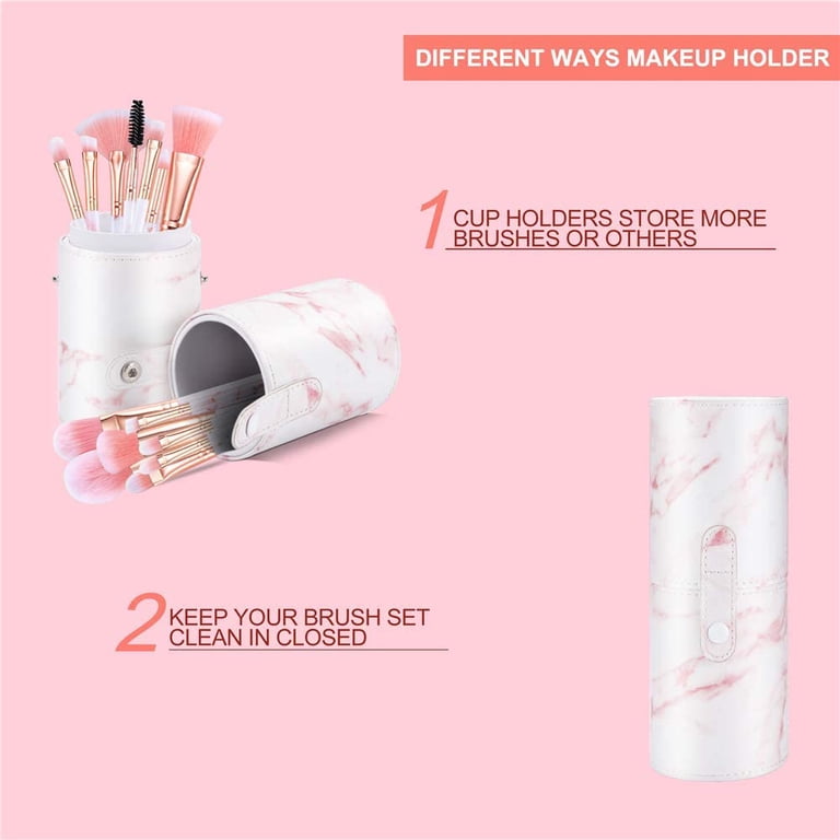 16-Piece Marble Makeup Brush Set with Holder and Mask Brush photo 5
