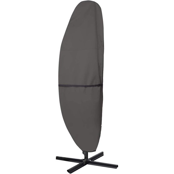 Patio Umbrella Parasol Cover - 210D Waterproof Outdoor Offset Banana Style Umbrella Cover - Fits Cantilever Offset Umbrella 9-12Feet, Gray