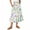 Green, variant on WTOBBY Women's Floral Print Flowy Flared Skirt with Ruffle Hem, A-Line Elastic Waist Elegant Tiered Layered Bohemian Long Skirt for Casual Summer and Beach Events,Beige L
