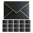 thumbnail image 1 of 50 sobres para tarjetas de 18 x 13 cm con solapa en V y borde dorado para invitaciones de graduación, bodas, tarjetas de felicitación, color negro, 1 of 7