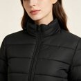 thumbnail image 5 of Smsaxvxz Women's Puffer Jacket Casual Quilted Packable Lightweight Zip Up Coats Long Sleeve Windproof Winter Warm Outerwear Black S, 5 of 6