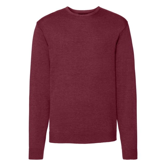 Russell Collection - Suéter de punto y cuello redondo para hombre (Arándano Rojo Moteado)