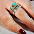 thumbnail image 4 of QQTDFG Vintage 925 Silver Turquoise Ring Women Man Wedding Party Gift Jewelry Size 6-10-#16-12, 4 of 7