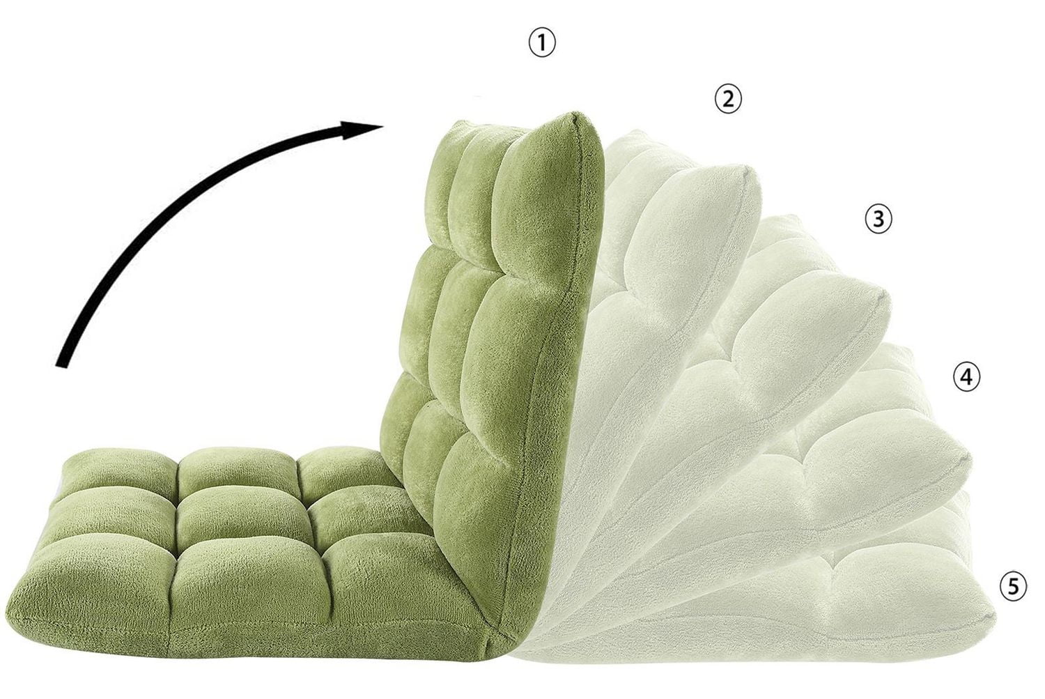 Velago Clam Adjustable Folding Plush Floor Gaming Chair