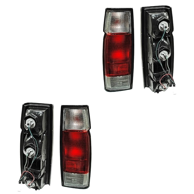 Par de Calaveras TYC D22 2002 A 2015 Nissan Con arnés color Blanco/rojo