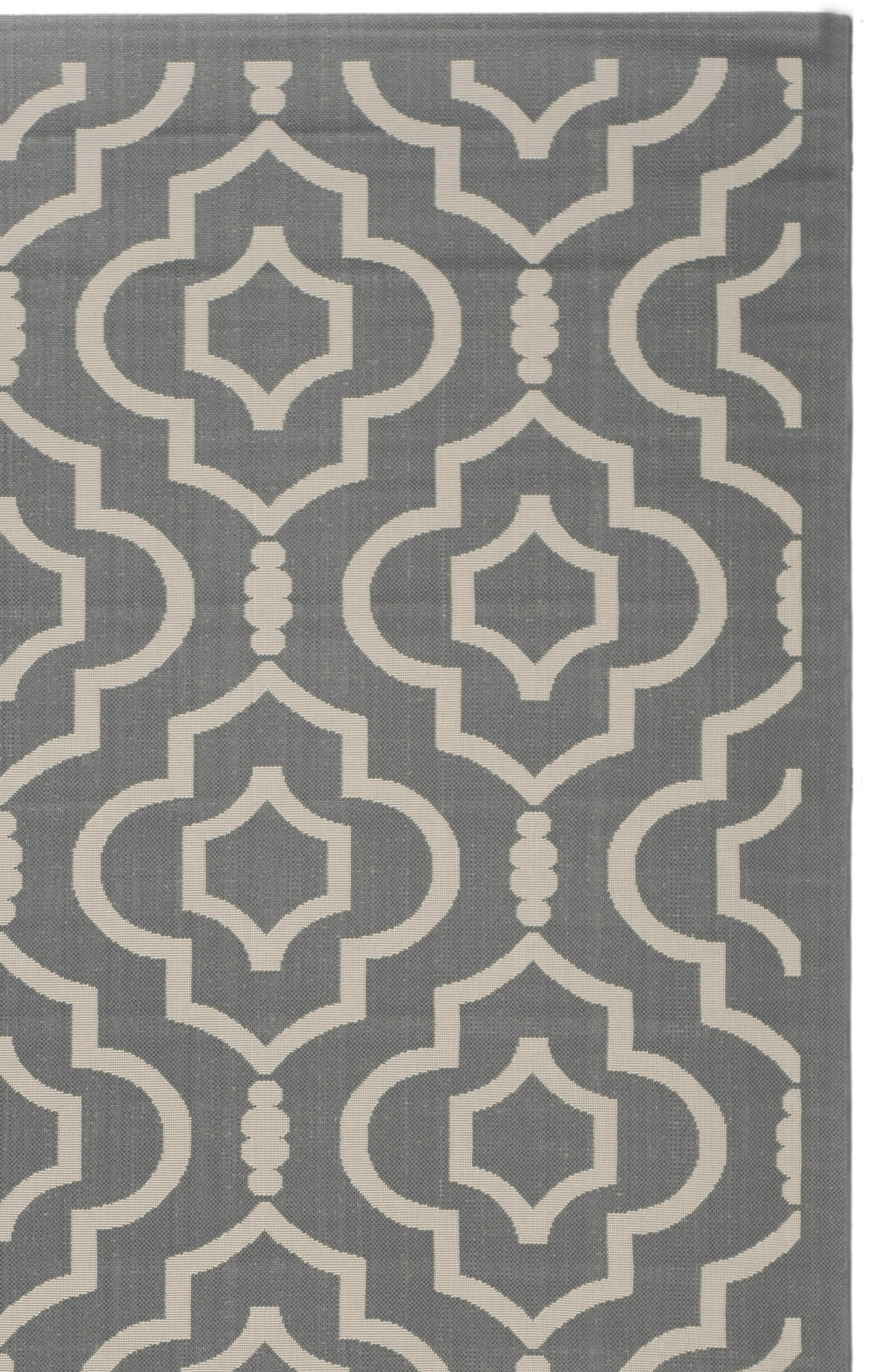 Safavieh Courtyard Lavern Geometric Indoor/Outdoor Area Rug, Anthracite/Beige, 5'3" x 7'7"