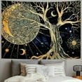 thumbnail image 2 of PRATYUS  Sun and Moon Tapestry Tree of Life Wall Tapestry for Bedroom Aesthetic,Gold Wall Hanging Home Decor for Dorm Living Room  50x40inch, 2 of 6