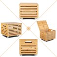 thumbnail image 4 of Gymax Bamboo Rolling Storage Organizer Box Wood Storage Office Box, 4 of 9