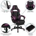 thumbnail image 6 of BizChair X40 Gaming Chair Racing Ergonomic Computer Chair with Fully Reclining Back/Arms, Slide-Out Footrest, Massaging Lumbar - Black/Purple, 6 of 15
