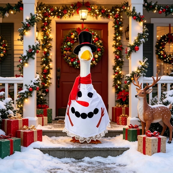 XGFHYJEH Proch Goose christmas Outfits, Garden Yard Lawn Porch Goose Clothes Goose Costume Clothing, Goose Outfit for 23'' Proch Goose Outdoor Outside Patio Decor