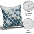 thumbnail image 6 of Navy Blue Grey Pillow Covers 16x16 Inch Set of 2 Dark Blue Geometric Decorative Throw Modern Pillows Farmhouse Cotton Square Couch Cases for Home Bed Sofa Chair Decor BZ, 6 of 6