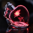 thumbnail image 3 of Guardurnaity Llavero con luz LED de moda colgante en forma de corazón artificial llavero pareja novio bolso monedero recuerdo Accesorios de disfraces Luz azul Rosa clásica, 3 of 6