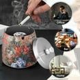 thumbnail image 4 of Yayeee Ashtray with Lid for Cigarette Smokeless Stainless Steel Home Ash Holder, Red Vibrant Flowers, 4 of 7