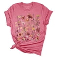thumbnail image 5 of Womens T Shirt Flower Cute Fashion Printed Short Sleeve Dressy Casual Clothes Pink 3XL, 5 of 5