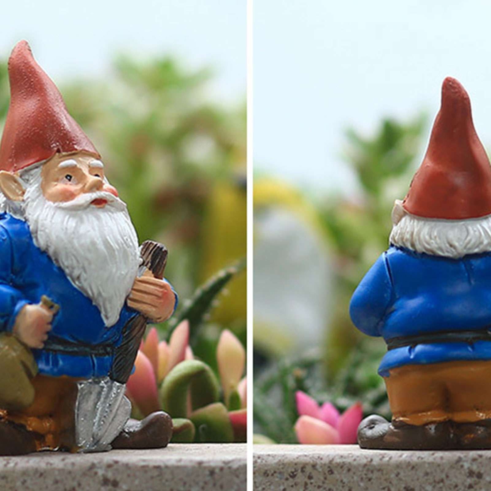 4 Pcs Miniature Garden Gnome Figurines Mini Gnomes Dwarfs Durable Resin