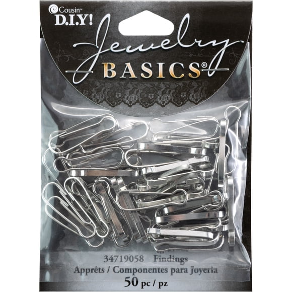 Cousindiy Jewelry Basics Metal Findings 50/Pkg-Silver Lanyard Hooks