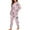 Pink and White - Panda Leaf, variant on DISNIMO Mushroom Flower Print Women Pajamas Sets 2 Piece Pj Sets Long Sleeve Nightwear Round Neck Sleepwear with Long Pants Soft Casual Pjs Lounge Set, S