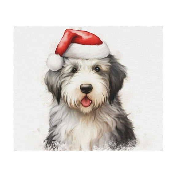 DistinctInk Mouse Pad - 1/4" Foam Rubber - Old English Sheepdog Puppy Drawing